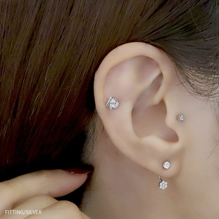 ピアス18Kコーティングジュエルエレガントチタンポストスタッドアクセサリー