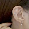 ピアス18Kコーティングジュエルエレガントチタンポストスタッドアクセサリー