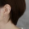 ピアス星スター輝き18Kコーティングジュエルエレガントチタンポストスタッドアクセサリー