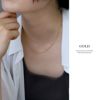 ネックレス洗練キレイシンプル18Kロジウムコーティングフィガロチェーンアクセサリー