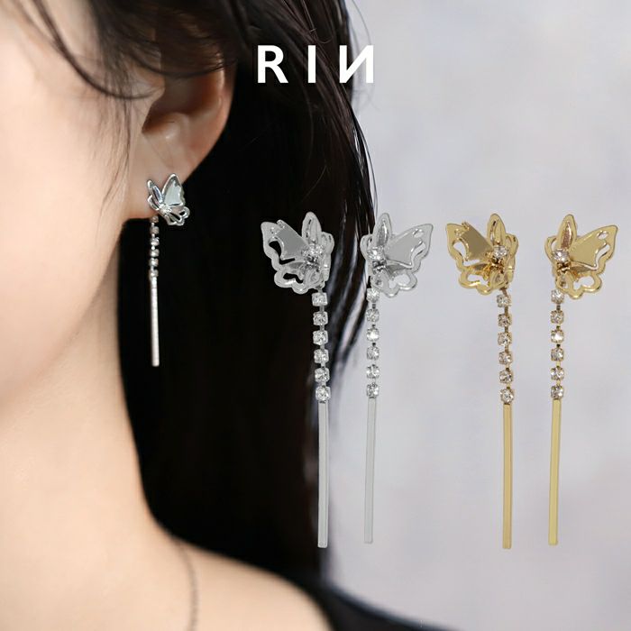 バーチャーム付きバタフライピアス【両耳用】｜ボディピアス凛【公式】