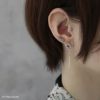ピアス蝶バタフライ18Kコーティングジュエルバーエレガントチタンポストスタッドアクセサリー