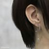 ピアス月星揺れる18Kコーティングムーンエレガントチタンポストスタッドアクセサリー