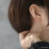 ピアススタイリッシュ三角ジュエルバーゆらゆら揺れる18Kコーティングロジウムフックピアスアクセサリー