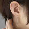 ピアススタイリッシュ三角ジュエルバーゆらゆら揺れる18Kコーティングロジウムフックピアスアクセサリー