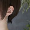 ピアススタイリッシュ三角ジュエルバーゆらゆら揺れる18Kコーティングロジウムフックピアスアクセサリー