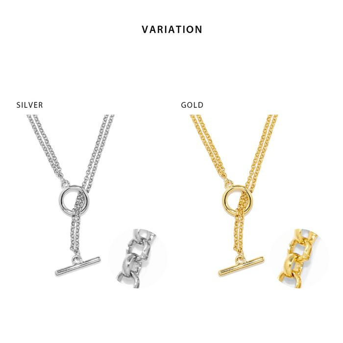 ネックレスマンテル２WAYロングY字18Kコーティングロジウムチェーンアクセサリー