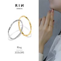 指輪レディースリングツイストウェーブ華奢ほそめひねりシンプルファッションリングアクセサリー