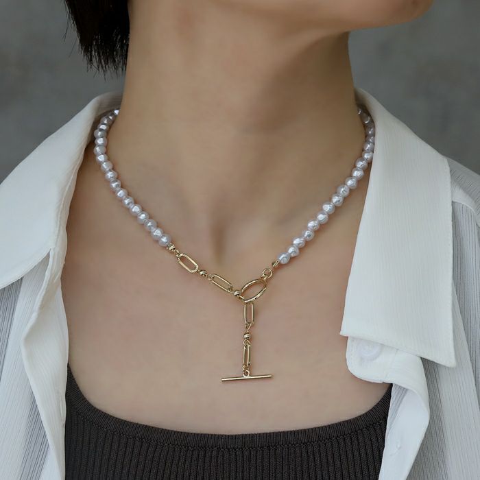 ネックレスバロックパールプラスチックパールキレイおしゃれパールネックレスアクセサリー