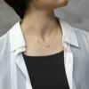 ネックレスリボンジュエル可愛いキュートカラーオレンジブラック上品キレイミニトップおしゃれあずきチェーンアクセサリー