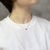 ネックレスリボンジュエル可愛いキュートカラーオレンジブラック上品キレイミニトップおしゃれあずきチェーンアクセサリー