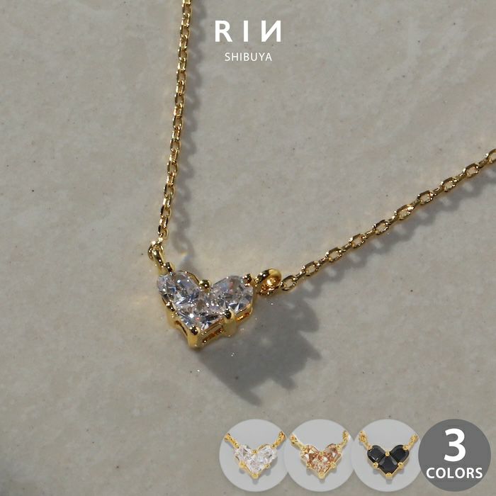 チェーンネックレスジュエルハートキュート上品キレイおしゃれあずきチェーンアクセサリー
