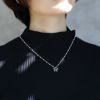 ビーズネックレスブラックビーズ蝶バタフライパピヨンキュートかわいいキレイおしゃれサージカルステンレスチェーンゴシックアクセサリー凛