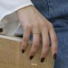指輪レディースリングノットリング結び目キュービックジルコニアほそみ華奢見えデザインリングアクセサリー