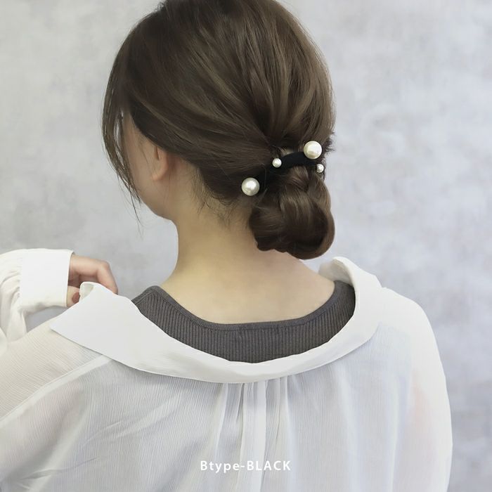ヘアゴムヘアアクセサリー2本セットパールランダム跡がつきにくいナチュラル大粒プラスチックパールポニーテール入園式卒園式オフィスカジュアル