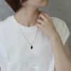 ネックレスペンダントストーンリバーシブルモダン高見えサージカルステンレス白黒スネークチェーンレディース艶レディースアクセサリー凛プチプラIPメッキコーティング