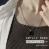 ネックレスペンダントストーンリバーシブルモダン高見えサージカルステンレス白黒スネークチェーンレディース艶レディースアクセサリー凛プチプラIPメッキコーティング