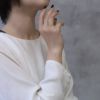 指輪レディースリングV字キュービックジルコニアほそみ華奢見えデザインリングアクセサリー