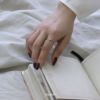 指輪レディースリングV字キュービックジルコニアほそみ華奢見えデザインリングアクセサリー