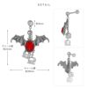 軟骨ピアス神カスタムセット凛オリジナルデビル悪魔ウィング王冠クラウンジュエルコウモリゴシックヴィジュアル系ストレートバーベル16ゲージボディピアスレッドパープル