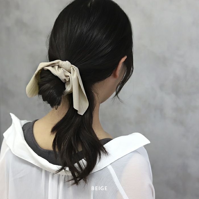 ヘアアクセサリーシュシュchouchouリボンなめらかまとめ髪シュシュゴムアクセサリー