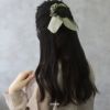 ヘアアクセサリーシュシュchouchouリボンサテン生地なめらかまとめ髪シュシュゴムアクセサリー