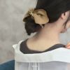 ヘアアクセサリーシュシュchouchouリボンサテン生地なめらかまとめ髪シュシュゴムアクセサリー