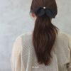 ヘアアクセサリーシュシュchouchouリボンサテン生地なめらかまとめ髪シュシュゴムアクセサリー