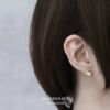 ピアス18Kコーティングハートメタルモダンスタッドアクセサリー