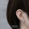 ピアス18Kコーティングハートメタルモダンスタッドアクセサリー