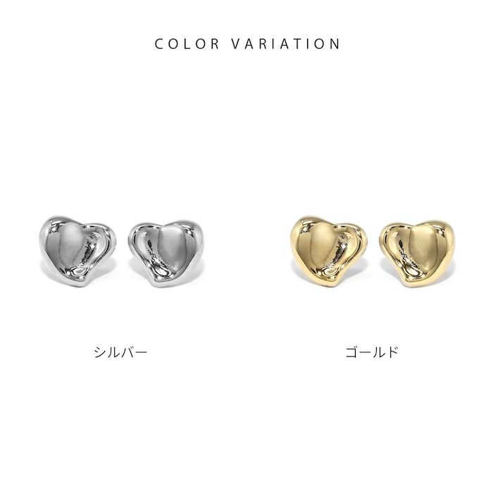 ピアス18Kコーティングハートメタルモダンスタッドアクセサリー