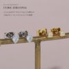 ピアス18Kコーティングハートメタルモダンスタッドアクセサリー
