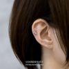 ピアス18KコーティングロジウムハートスクエアジュエルストーンCZスタッドアクセサリー