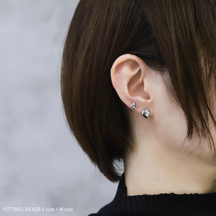 ピアスハートメタル16Kコーティングシンプルスタッドファッションピアスゴールドかわいい両耳用アクセサリー専門店凛