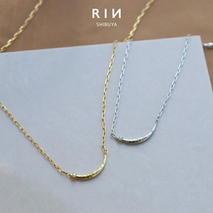 ネックレス バーモチーフ キュービックジルコニア 18K ロジウムコーティング …