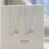 ネックレスハートペンダントキュートかわいいストーン18Kあずきチェーンアクセサリー