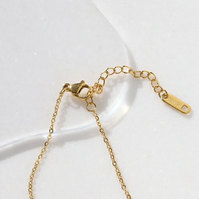 ネックレスドロップ雫Y字ラリエット18Kサージカルステンレスあずきチェーンアクセサリー
