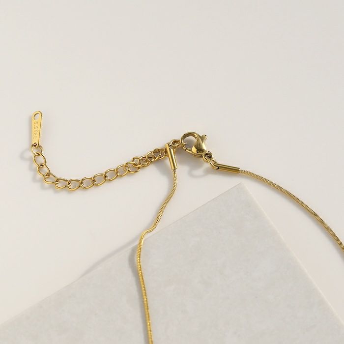 ネックレスU字パイプモチーフ18Kコーティングキレイシンプルスネークチェーンアクセサリー