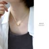 ネックレスU字パイプモチーフ18Kコーティングキレイシンプルスネークチェーンアクセサリー