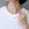 ネックレスU字パイプモチーフ18Kコーティングキレイシンプルスネークチェーンアクセサリー