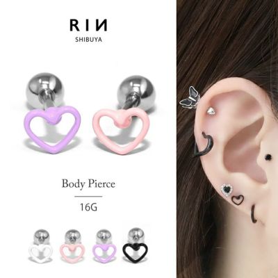 16G 軟骨ピアス かわいい ハート heart ポップ キュート ボディ