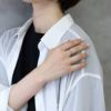 指輪レディースリングウェーブ波リングほそみ上品オープンリングフォークリングアクセサリー