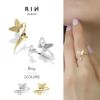 指輪レディースリング蝶バタフライリングほそみかわいいオープンリングフォークリングアクセサリー