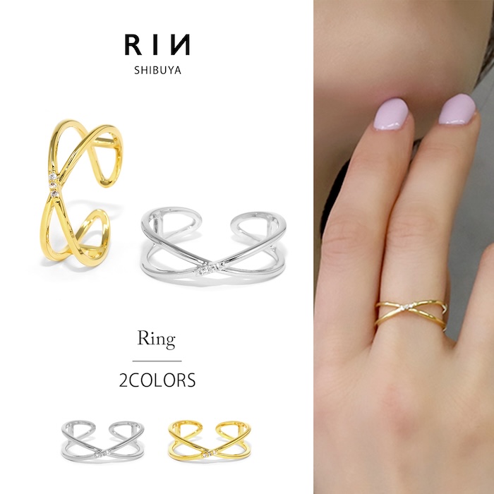 12号相当 指輪 レディース リング クロスデザイン 十字 リング ほそみ  