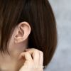 ピアス18KコーティングハートスクエアCZストーンスタッドアクセサリー