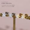 ピアス18Kコーティング花フラワーCZストーンきれいスタッドアクセサリー