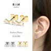 ピアス18Kコーティング花フラワーCZストーンきれいスタッドアクセサリー