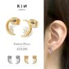 ピアス18Kコーティングムーン三日月星スターCZストーンきれいスタッドアクセサリー