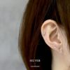 ピアス18Kコーティングムーン三日月星スターCZストーンきれいスタッドアクセサリー
