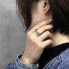 指輪レディースリングクロス立体交差エレガントシンプルファッションリングアクセサリー
